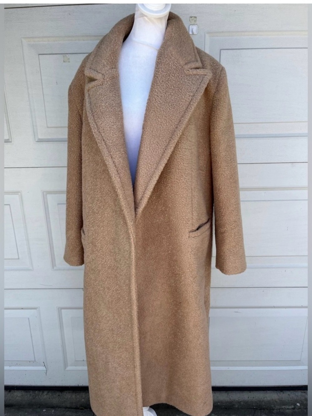 ASOS Camel Teddy Longline Trench Coat